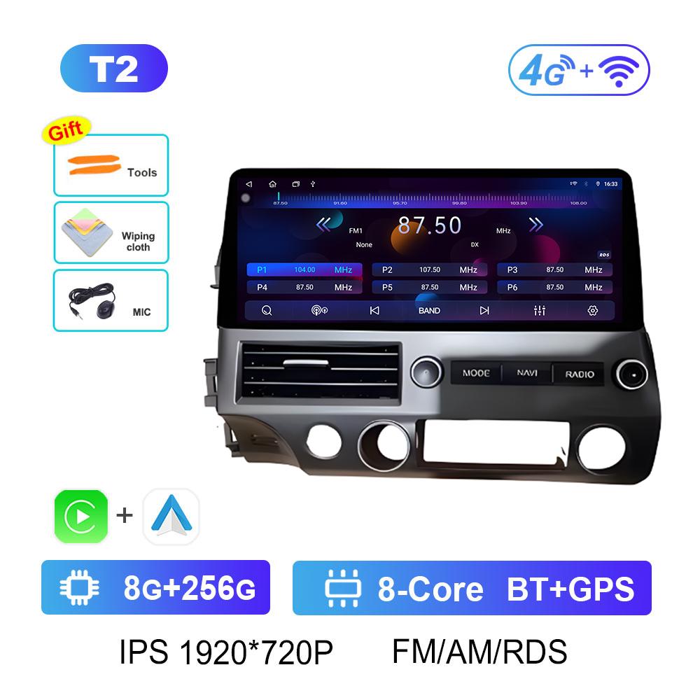 Android Intelligent System Bluetooth for Honda Civic 2008 2009 2010 - 2011 Wireless Carplay GPS Navigation Accessories Head Unit