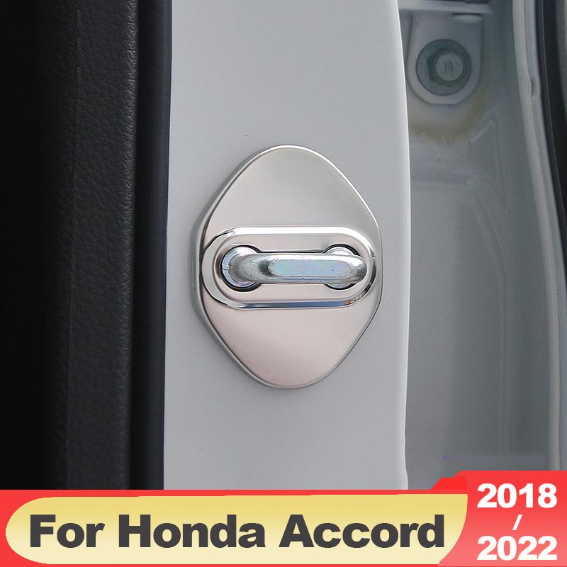 Stainless Car-Styling Car Door Lock Protection Cover Case For Honda Accord X 10th 2018    2022 Hybrid Accessories