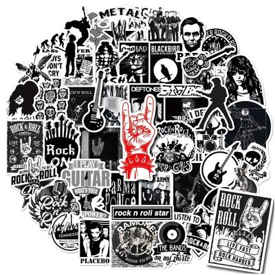 10/25/50 Stück Metall Rockmusik Sänger Aufkleber Graffiti für Gitarre DIY Reise Gepäck Motorrad Skateboard Fahrrad Auto Wasserdicht