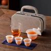 Ice Jade Porcelain Portable Kung Fu Travel Tea Set - Quick Cup for Car, Camping, or Business Gift