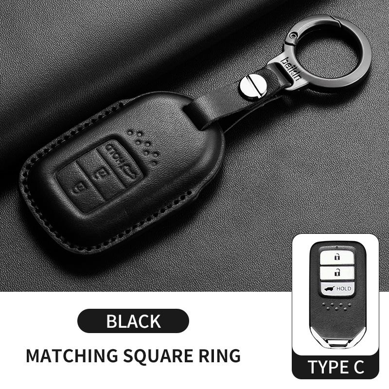 Leather Car Remote Key Case Cover for Honda Civic 11th 2022 for Honda Civic Accord HR-V CR-V CRV 2022 2023 Protector Holder Fob