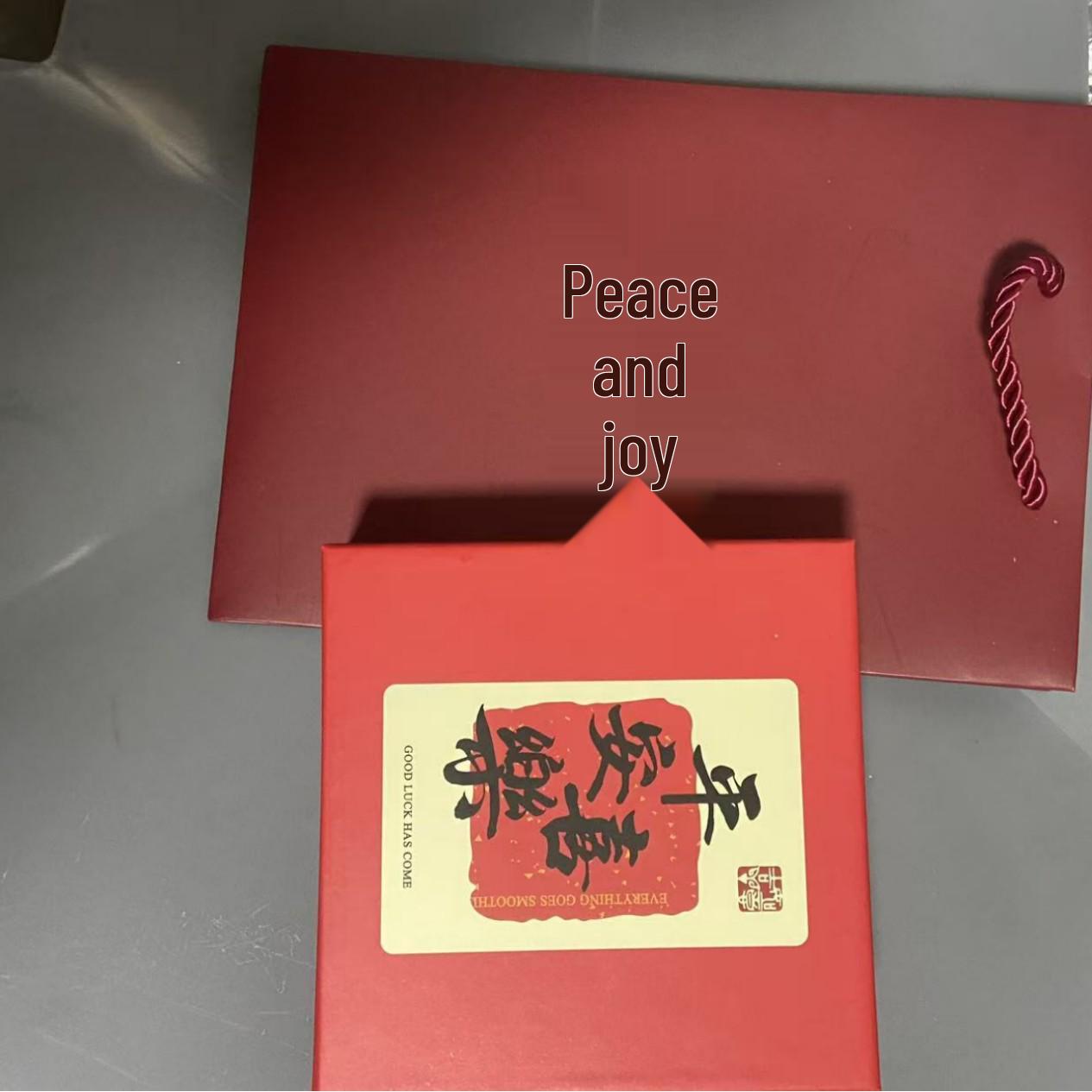 Golden Wealth Phone Sticker with Gold Flakes - Eight Directions Fortune & Luck Gift Set for New Year. Standard