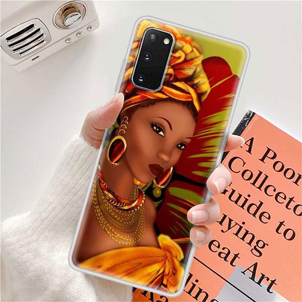 

Чехол для Samsung Galaxy S20 FE Ultra S10 S10e S9 S8 Plus Note 10 Lite 20 9 8 Мягкая матовая задняя крышка телефона Красочная африканская девушка Samsung S7