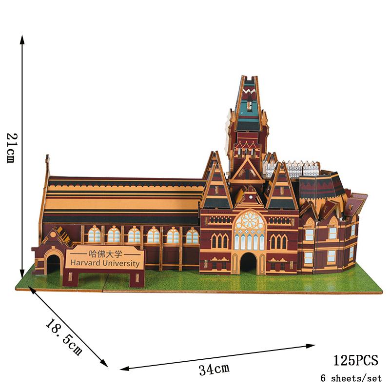 3D Wooden Puzzle Saint Basil's Cathedral Building House Kits Castle Villa Model Jigsaw Teen DIY Toys For Children Kids Gift