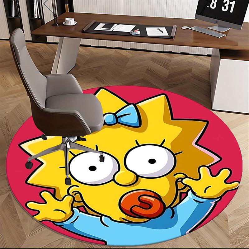 Maggie Simpson,Bow Tie Chair mat Round Rug Office carpet, Non slip, Suitable for Living Rooms, Bedrooms,Decor1205823a