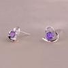 Heart stud earrings, women's fashion soft heart-shaped silver-plated stud earrings, accessories