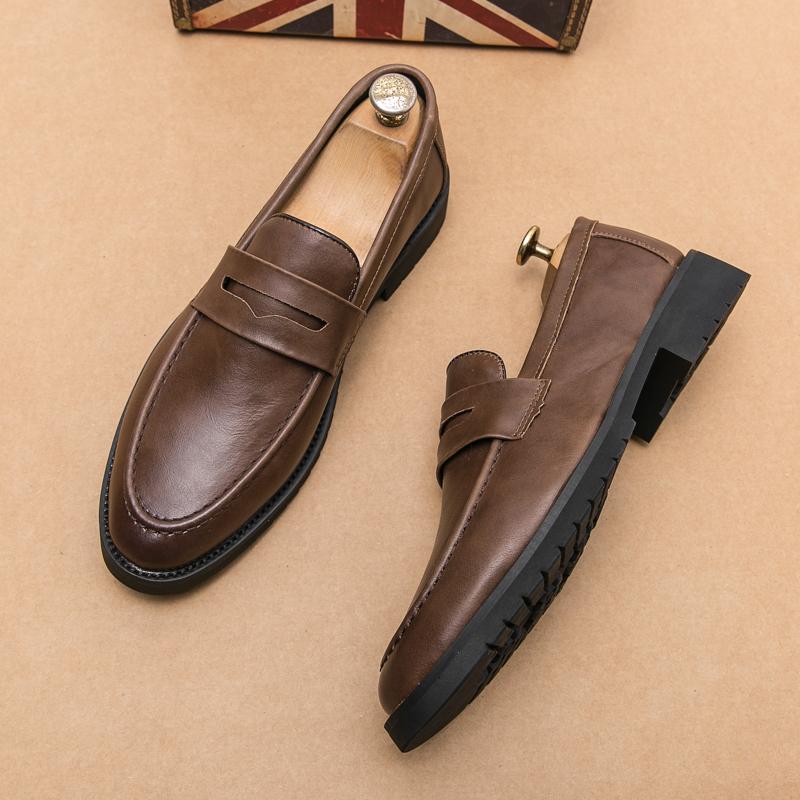 Black Men Loafers Soft Moccasins High Quality Spring Autumn Genuine Leather Shoes Men Business Office Dress Shoes Zapatos