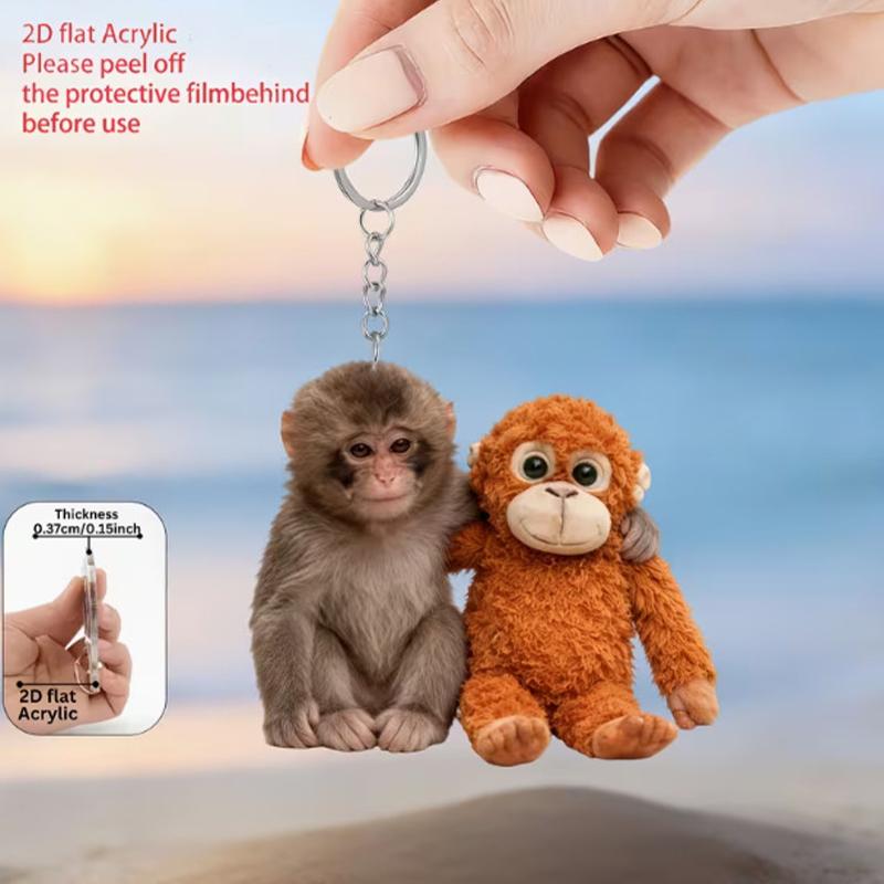 Punch The Monkey Plush Doll Keychain Cartoon Anime Toy Bag Pendant Colleague Desk Ornaments Gift