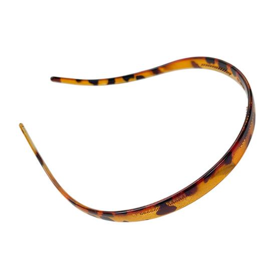 

Headband Leopard Print Resin Headband with Anti-Slip Teeth Retro Tortoise Shell Thin Design Washing Face Makeup Hair Hoop коричневий