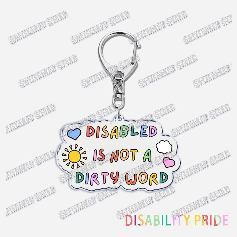 Disability Pride Key Chain Keychains Ring for Accessories Bag Pendant Keyring Jewelry Autism Festival Support