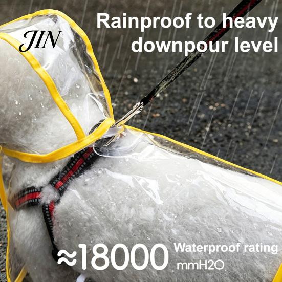 Dog Raincoat with Hood Clear Poncho, Waterproof EVA Rain Suit for Small Medium Dogs, Rainy Day Coat Pet Jacket And Leash Hole, Teddy Bichon