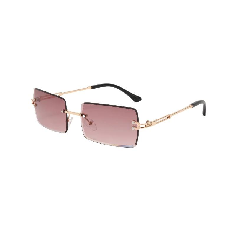 New borderless square fashion sunglasses for travel posing concave lens trendy UV protection
