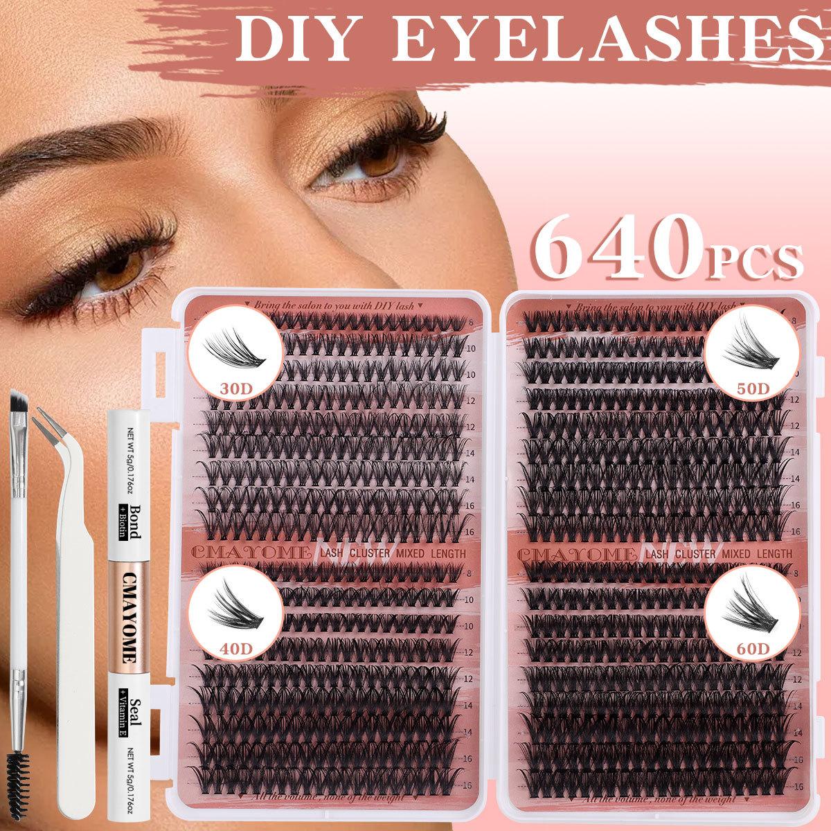 

Diy Eyelash Book 8-16Mmdiy Natural Fluffy Feeling 640 Clusters D Song Single Cluster Segmented False Eyelashes