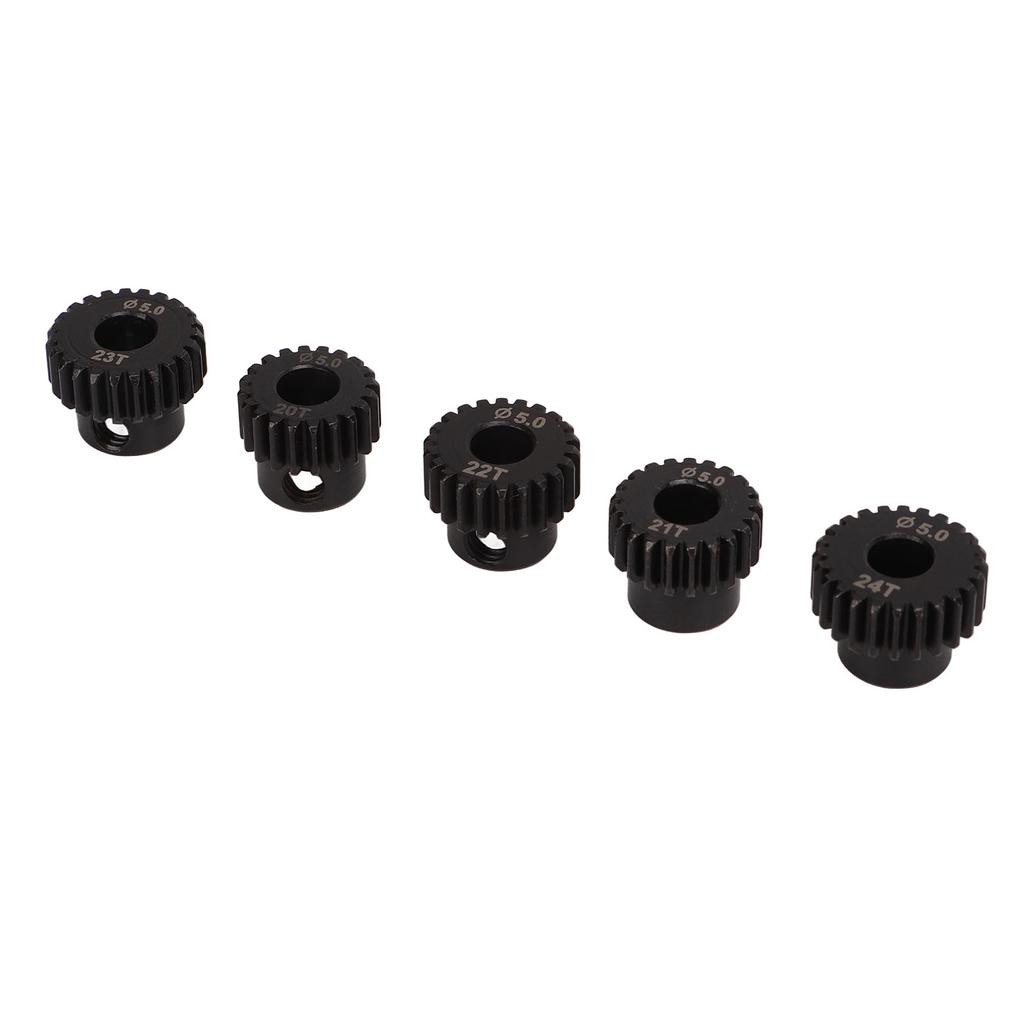 48DP Pinion Gear Set 5.0mm Chrome Molybdenum Alloy Steel 20T 21T 22T 23T 24T RC Motor Gear for Remote Control Car Motor