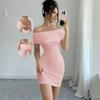 New Sleeveless One-word Shoulder Fashion Slim Temperament Celebrity Sexy Hip-wrapped Dress Women