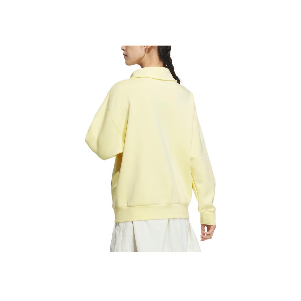 Adidas Lounge Fw24 Half-Zip Sweatshirt Hoodie Women Sweatshirt Yellow JJ3595