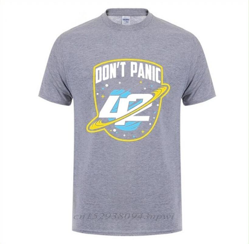 2024 Fashion Custom T shirt dont panic sci-fi 42 Hitchhiker Guide To The Galaxy T-shirt Retro Science Guide Tshirt camiseta