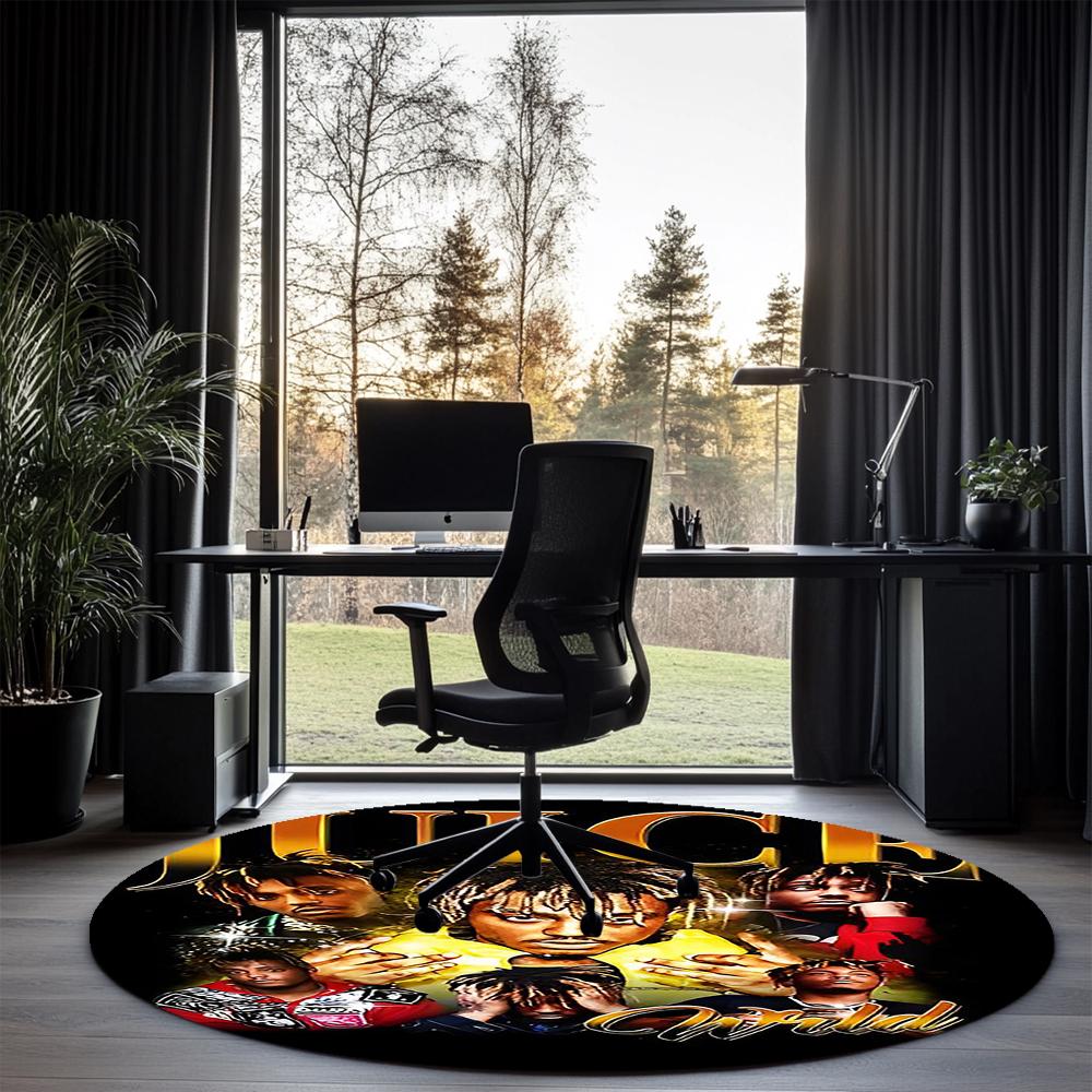 Juice WRLD Printed Round Rug Carpet Chair Rug Area Rug Entryway Doormats,for Office Chair Living Room Bedroom Kitchen Room.