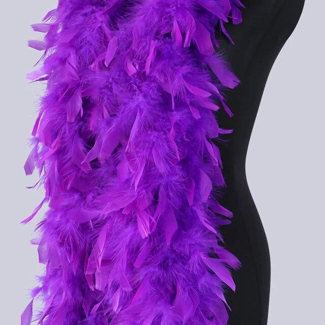 2 Yards 90Gram Turkey Feathers Boa Colorful-Chandelle-Feather-Boa Decor Scarf Marabou Plumas Shawl for Costume/Hat/party