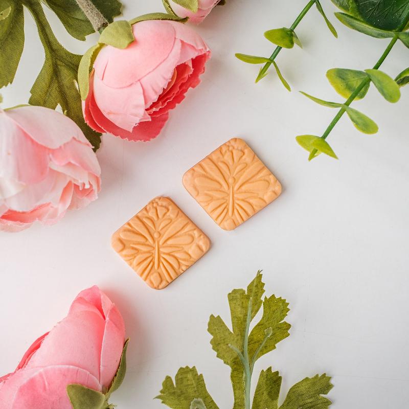 Butterfly Patterned Soft Pottery Roller Texture Clear for Embossing Making Earrings Pendants DIY Clay Gift