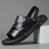 2025 Summer New Men's Sandals Leather Two Wear Casual Beach Shoes Cool Slippers Outdoor Soft Cowhide Men's Shoes