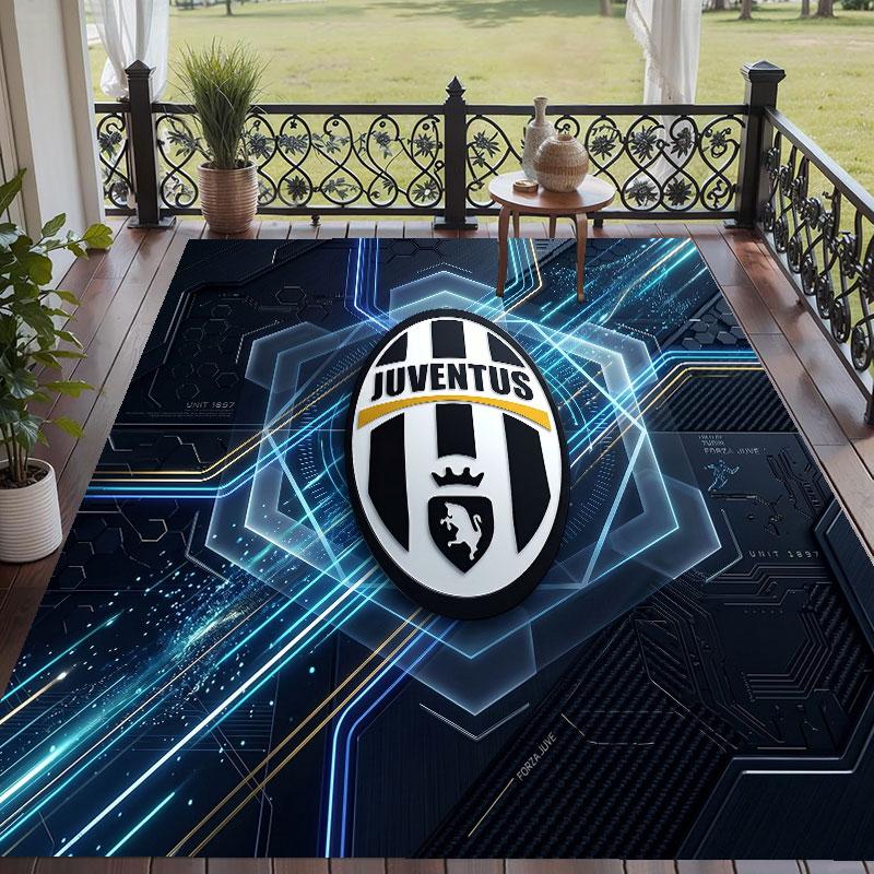 Soft Floor Carpet Juventus FC Pattern Area Rug Decorative Mat For Home Room Decoration