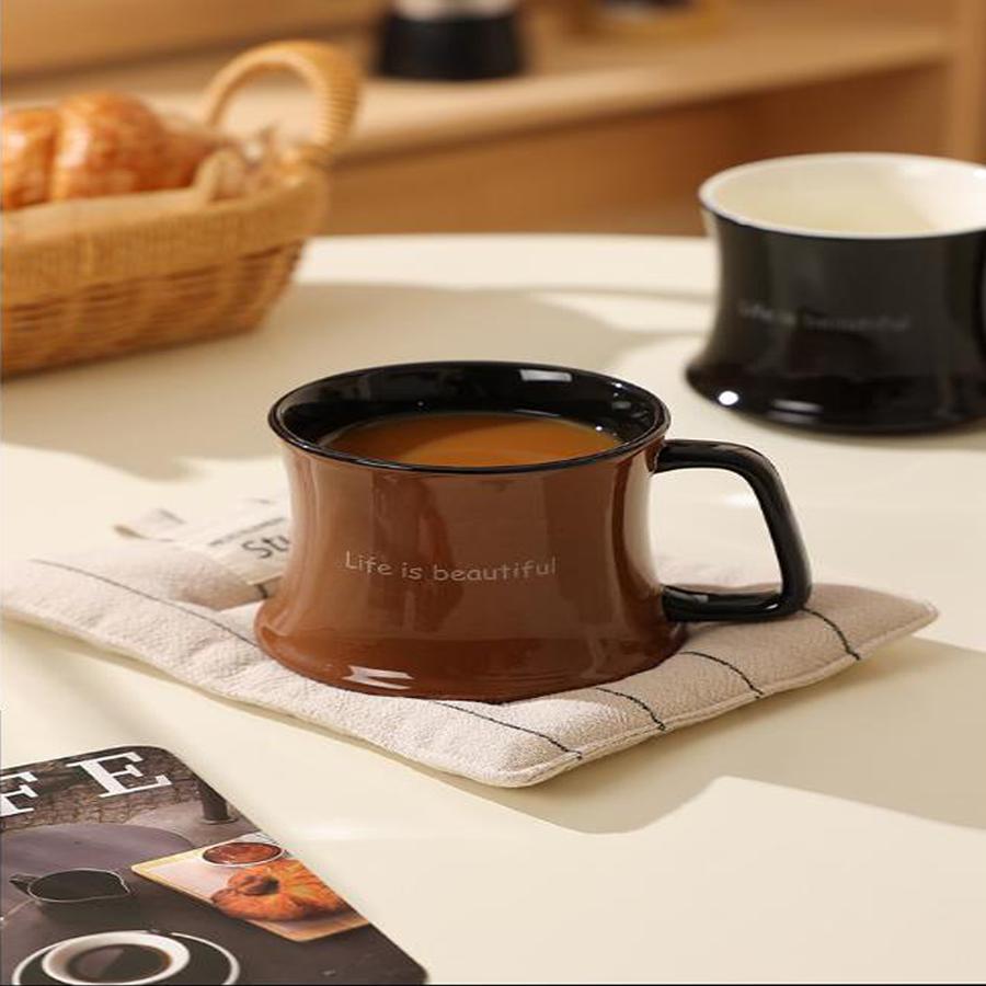 Uniquely designed, contrasting colors, 300ml gift box set, high-quality coffee and tea mug.