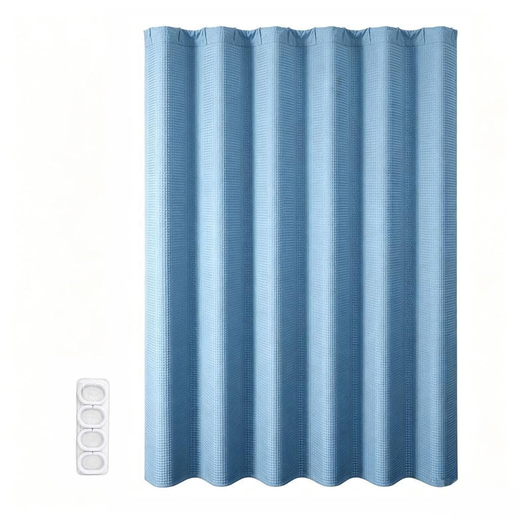 Shower Curtain with 12 Plastic Hooks, 180 cm, for Bathroom and Window