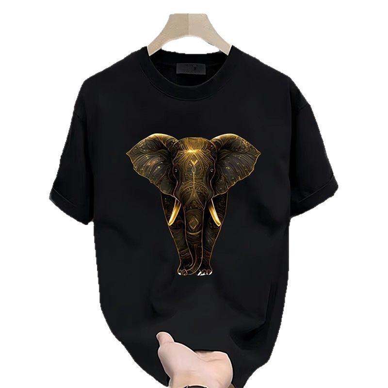 Trendy Brand Short-Sleeved Pure Cotton Men'S Printed T-Shirt Trendy Men'S And Women'S Versatile Round Neck T-Shirt Men'S