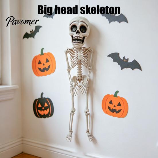Halloween Party Supplies Posable Skeleton Decoration, 41 Inch Full Body Hanging Human with Movable Joint for Joints Yard Garden Porch Lawn Haunted