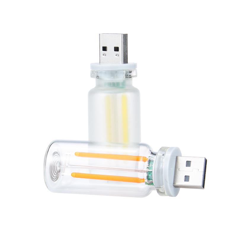 USB-LED-Nachtlicht in Glasflasche für Schlafzimmer oder Studentenwohnheim RX9001