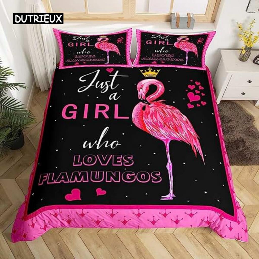 Povlak na přikrývku Flamingo List palmy King Size Tukan Plameňáci Povlak na přikrývku Dívky Chlapec Dospělý Tropické Botanické Listy pro Obývací pokoj