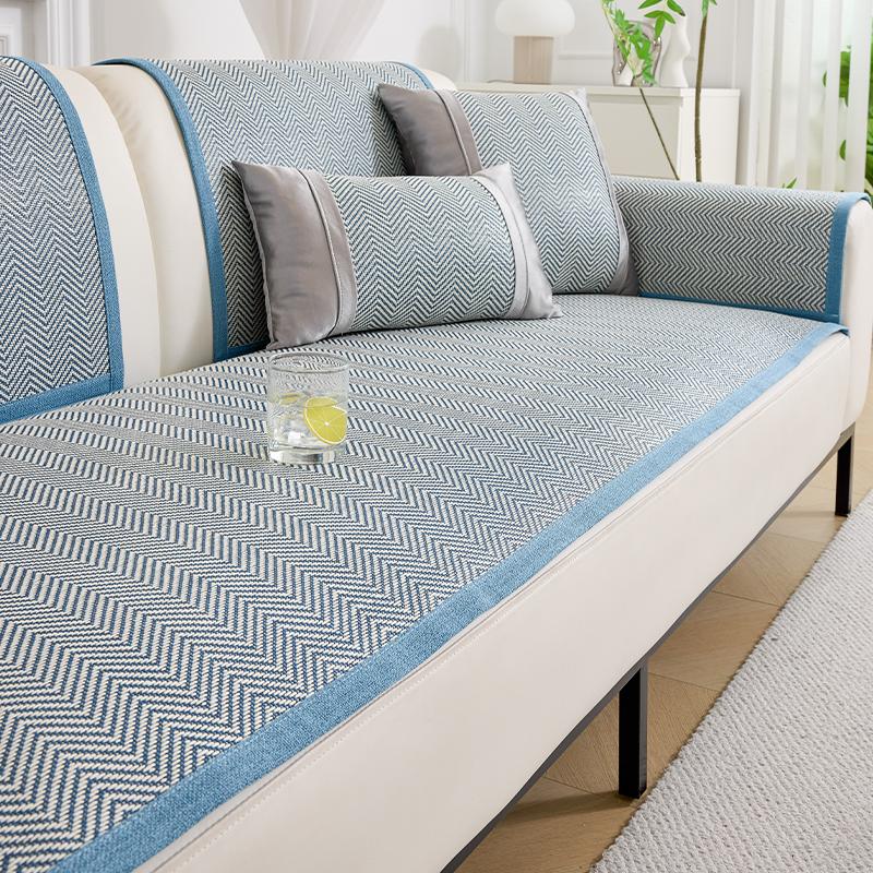 Summer Funda sofá Home Cool Feeling Slipcover Non-slip Ay Tsao Rattan Mat Sofa Cushion Couch Sofa Cover