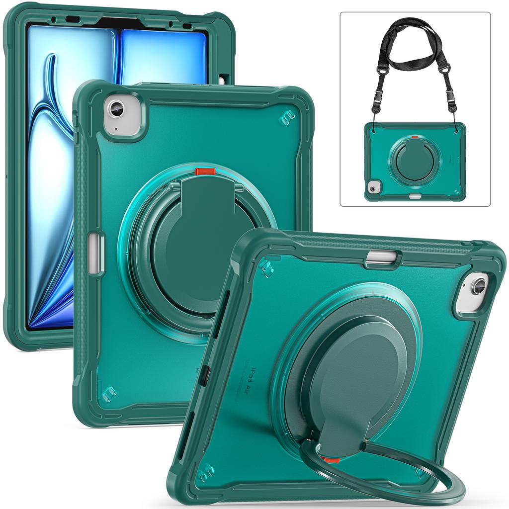 For iPad Air 11 (2025)/(2024)/Air (2022)/(2020)/Pro 11 (2022)/(2021)/(2020)/(2018) Kickstand Cover with Shoulder Strap