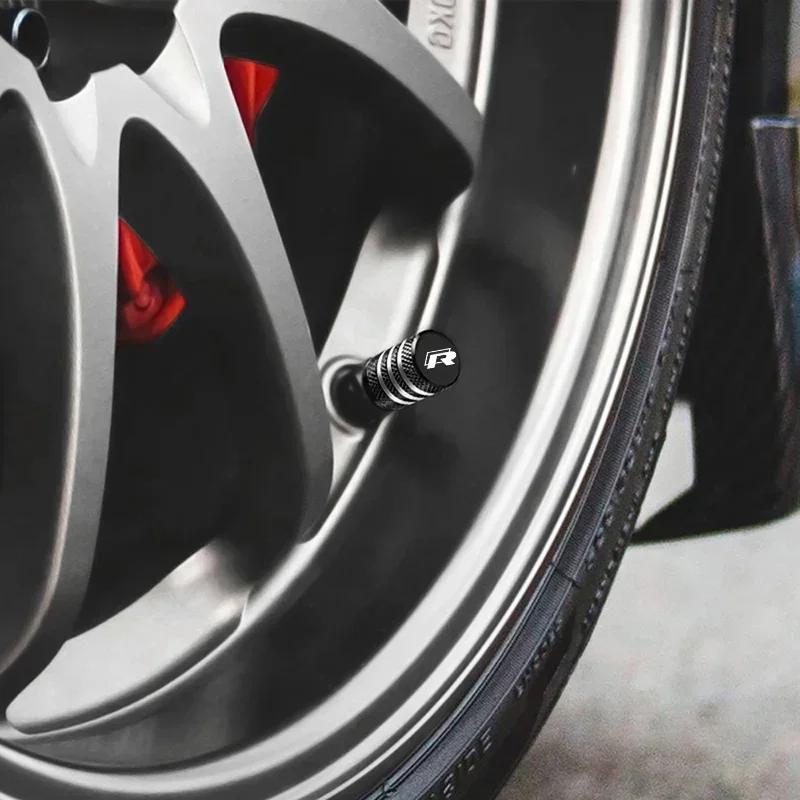 2026 New For VW VOLKSWAGEN for Volkswagen VW 4Pcs Car Wheel Rim Tire Valve Stem Caps Rline 2023 2022 2017 2013 Jetta Passat Auto