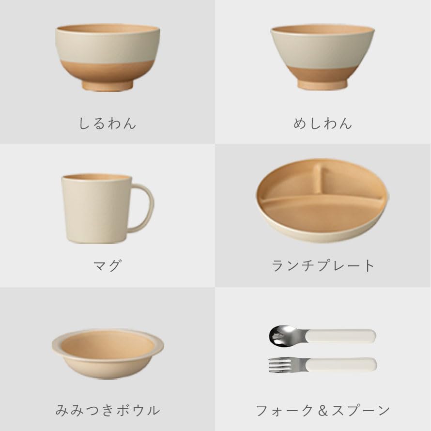 [Cocochi Lifestyle Goods Store] Children's Tableware Set, Microwave and Dishwasher Safe, Made in Japan, 7-Piece Kids' Tableware Set, Perfect for Baby