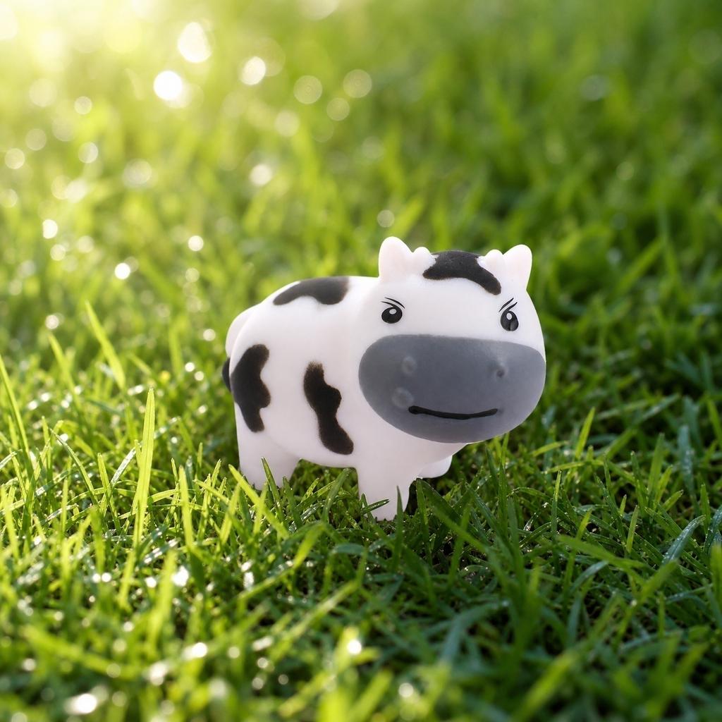 Soft Squeeze Cow Stress Relief Toy Durable PU Foam Material Cute Animal Shape for Sensory Play and Hand Exercise