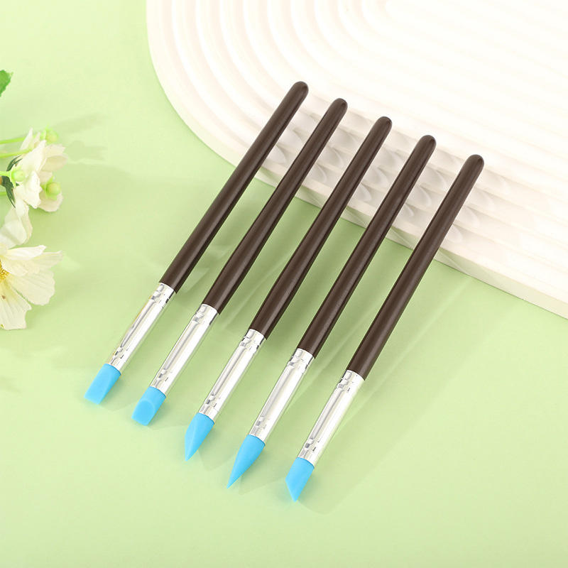 5Pcs/Set Clay Modeling Sculpting Kit Silicone Tip Clay DIY Craft Pottery Tool