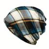 Contrasting Colors Turban Hats Plaid Print Casual Hedging Cap Gifts Pullover Hat  Autumn and Winter
