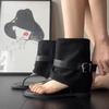 French inner heightening toe cool boots women's summer trousers boots flip-flops pinch boots sandals short tube