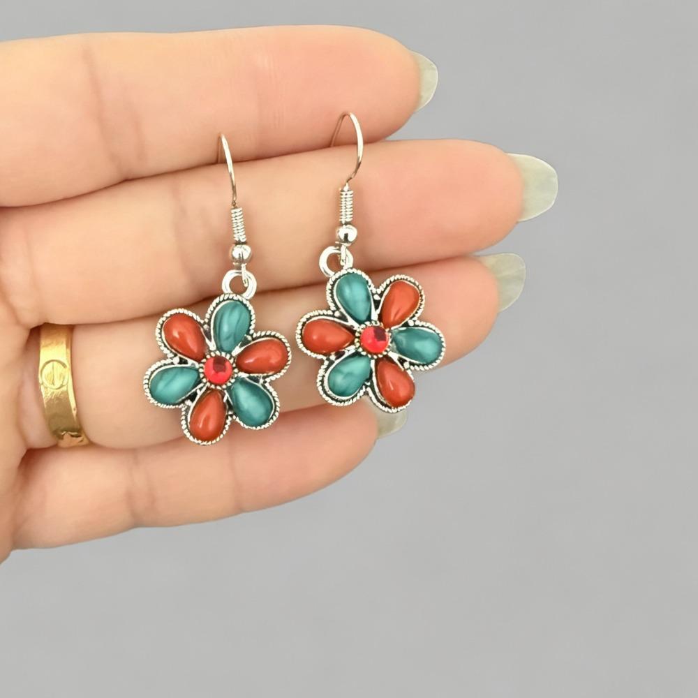 Retro Tibetan Earrings Ethnic Style Versatile Nepalese Niche Earrings Jewelry Stud Earrings Women