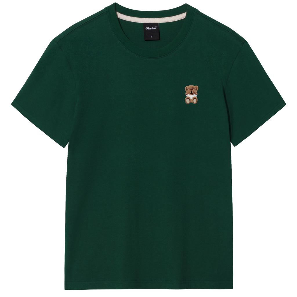 OKSTAR Mini Me Sleepy Teddy Bear Embroidered Short Sleeve T-Shirt (C Type)
