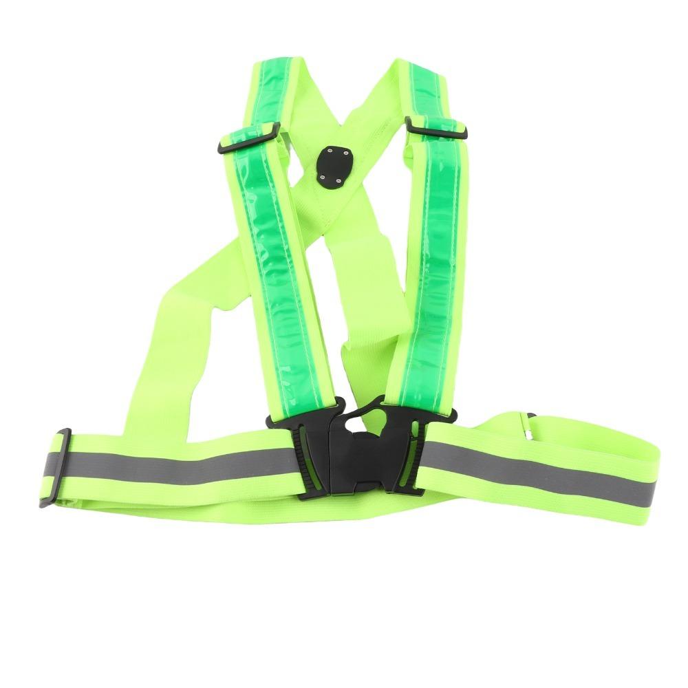 Gilet de Sécurité LED Lumière Verte USB Rechargeable Gilet d'Avertissement pour Vélo Équipement de Cyclisme