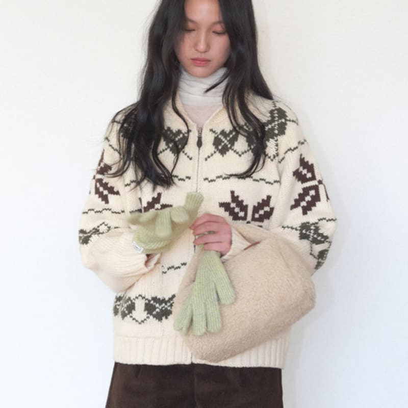 

FALLETT Вязаные перчатки с отверстием для пальца зеленые F