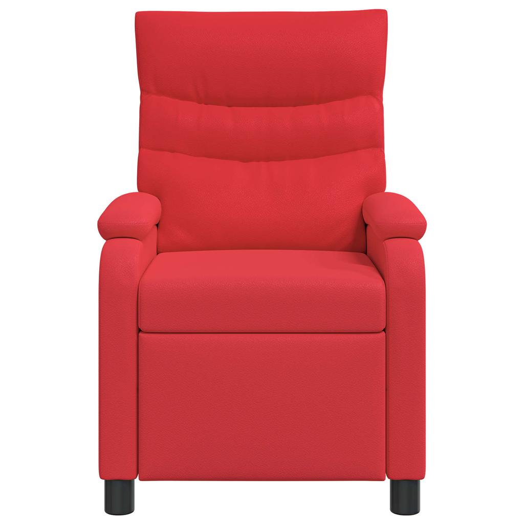 Recliner Chair Red Faux Leather