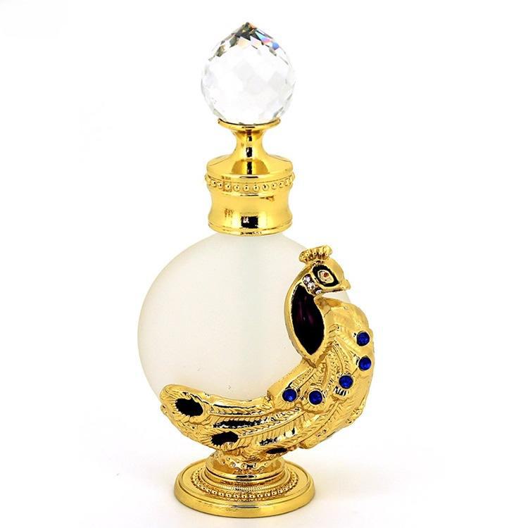 Peacock-Style 12ml Perfume Bottle, Dubai-Inspired Fragrance Container