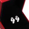 925 Silver Pleated Stud Earrings Simple Geometric Ear Accessories Women Metal Earrings  Lady's Gift