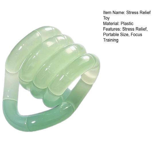 1/6Pcs Glow-in-the-dark Plastic Twisted Toy Stress Relief Focus Hand Finger Flexibility Training Portable Travel Educational Twisting Loop Fidget Toy