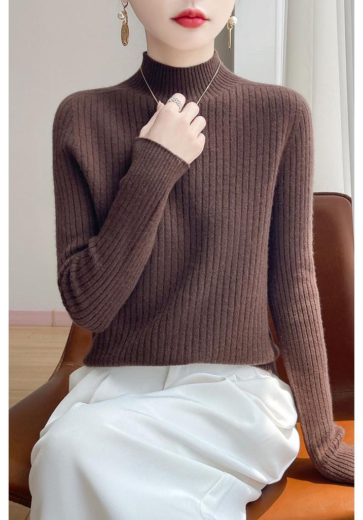 New Fall/Winter Half-High Collar Sweater - Warm, Versatile, Wrinkle-Free Knitwear