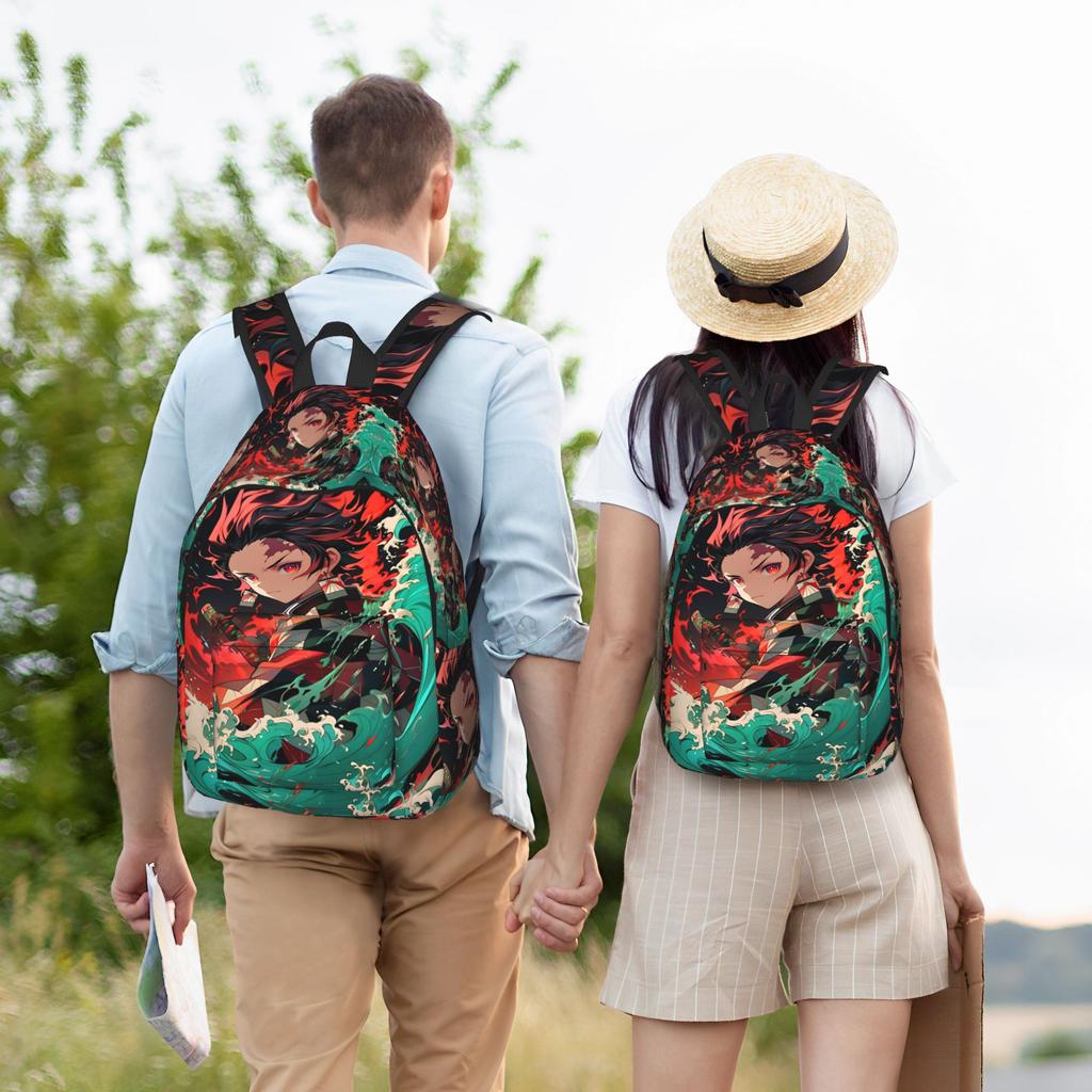 Fashion Demon Slayer Backpack Shounen Manga Mochilas New School Retro Washable Rucksack